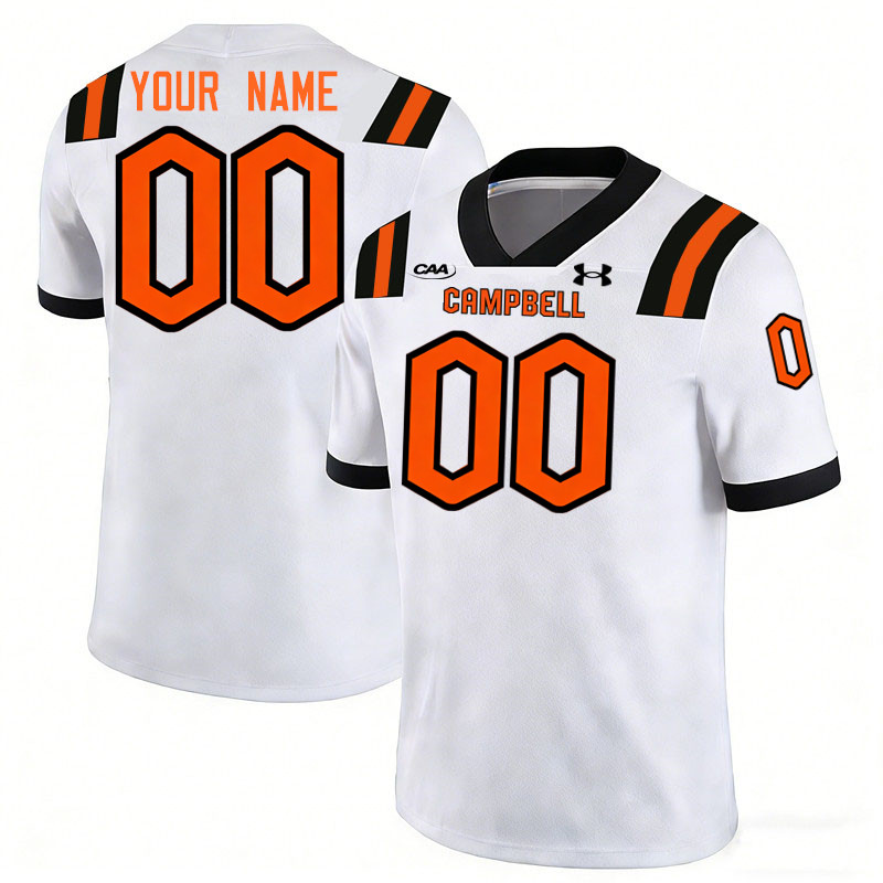 Custom Campbell Fighting Camels Name And Number Football Jerseys-White